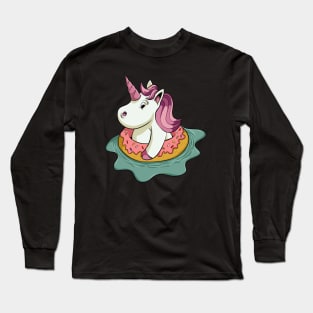 Unicorn Swimming Long Sleeve T-Shirt